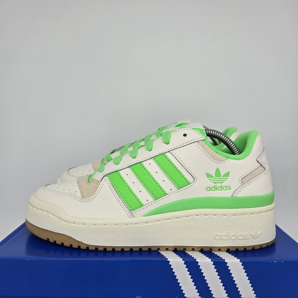 New Adidas Forum Bold Stripes 'White Green' Women's Shoes Size 8